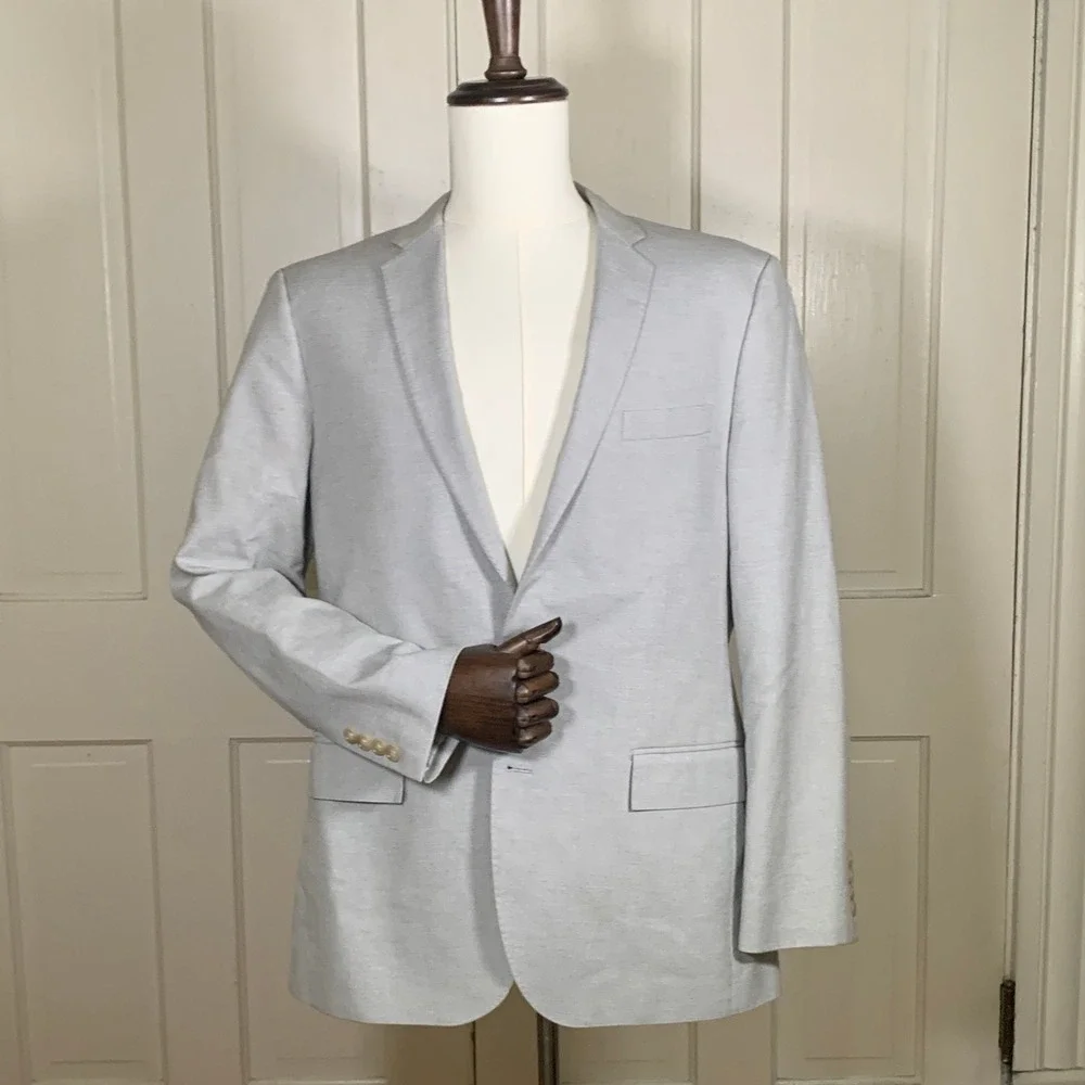 J.Crew Ludlow Blazer Mens 42R Gray Italian Cotton Wedding Sport Coat